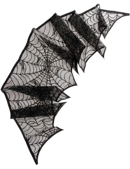 Decorațiune pânză de păianjen din dantelă neagră 43 cm x 2,50 m