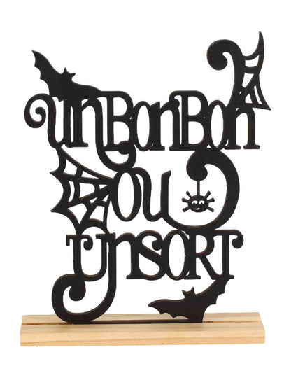 Decorațiune Dulciuri sau farse pe suport din lemn negru 15 x 19 x 4 cm
