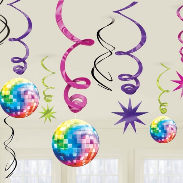 12 decorațiuni agățate fațete disco
