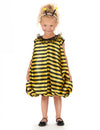 Déguisement bouffant abeille pour fille jaune et noir à rayures avec serre-tête