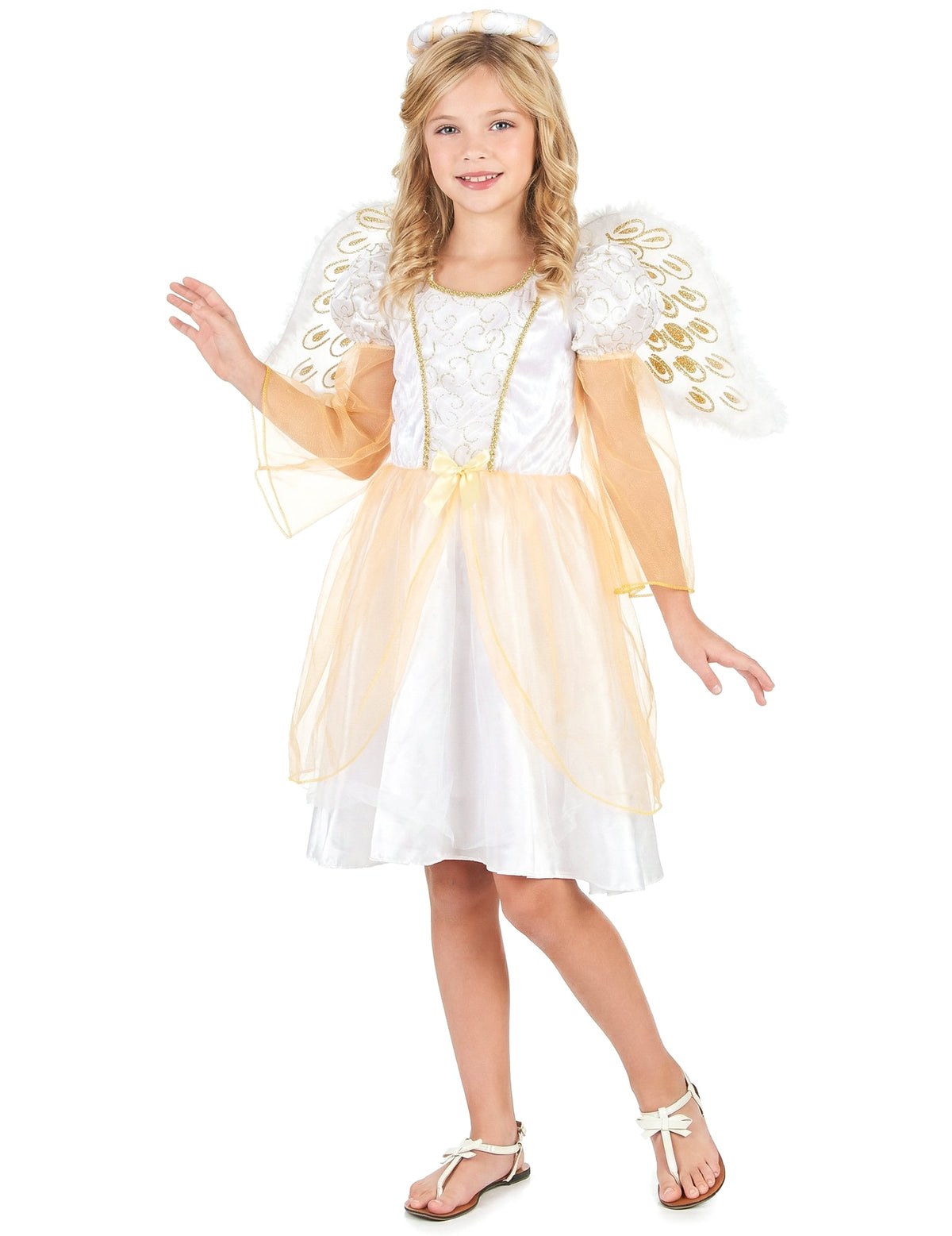 Vue de dos du déguisement d'ange pour fille