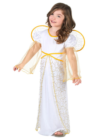 Costum de Crăciun înger alb pentru fete