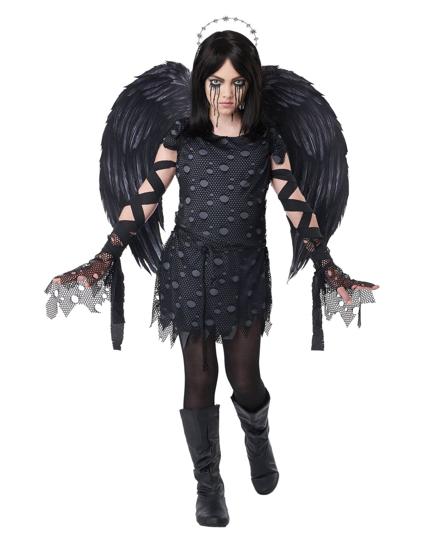 Costum de înger gotic Copil de lux negru