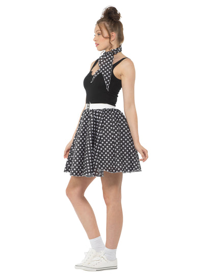 Costum din anii 1950 Negru cu mazăre pentru femei