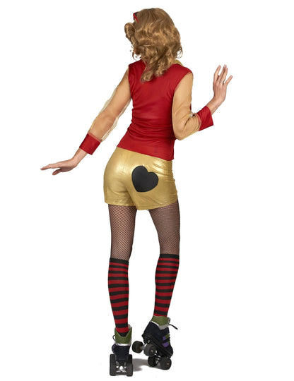 Vue de dos avec motif cœur du déguisement années 80