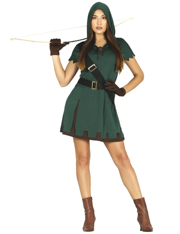 Costum de arcaș verde pentru femei