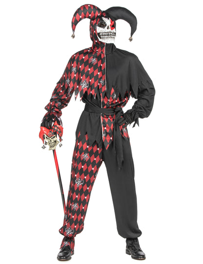 Vue de face du déguisement Arlequin du mal luxe pour homme