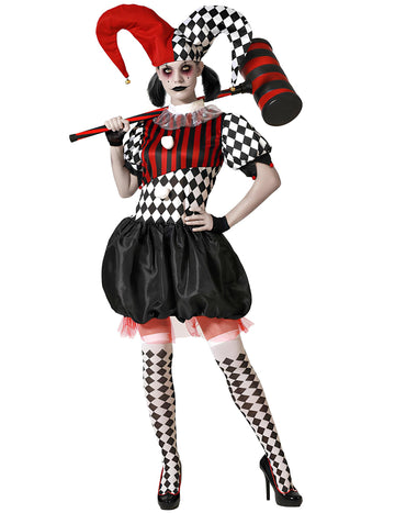 Costum înfricoșător de Harlequin pentru femei