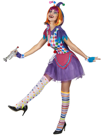 Costum de harlequin femeie pompos colorat