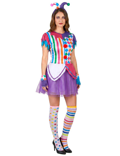 Costum de harlequin femeie pompos colorat