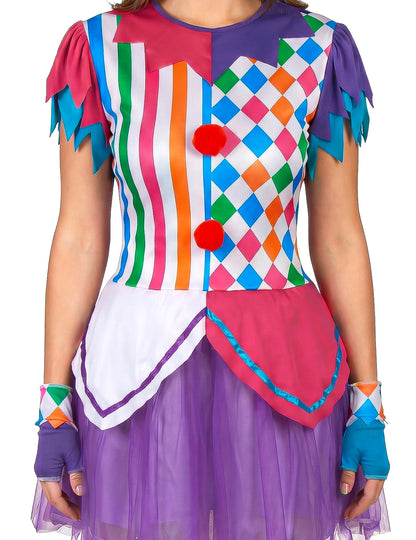 Costum de harlequin femeie pompos colorat