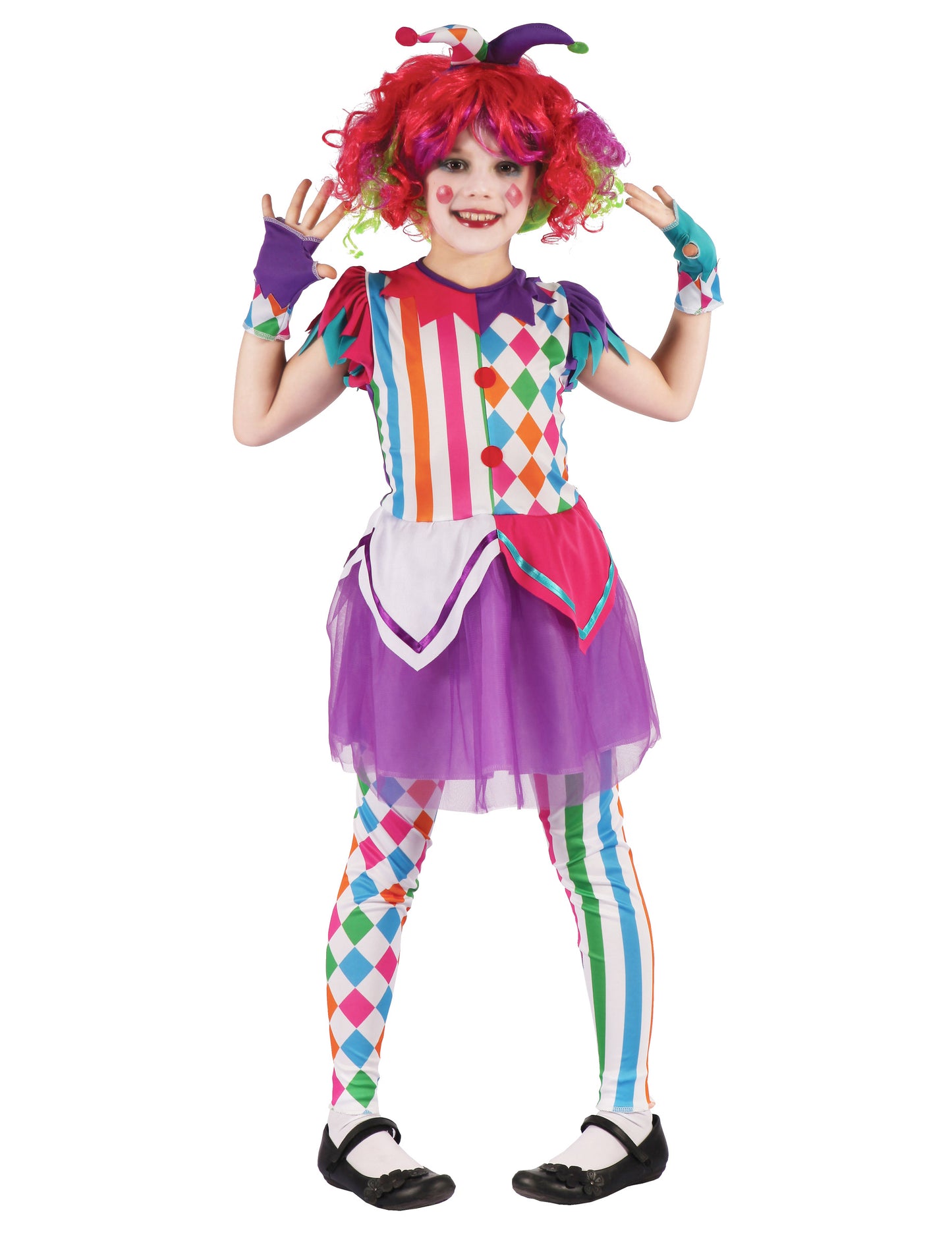 Fată deghizare colorată de arlequine