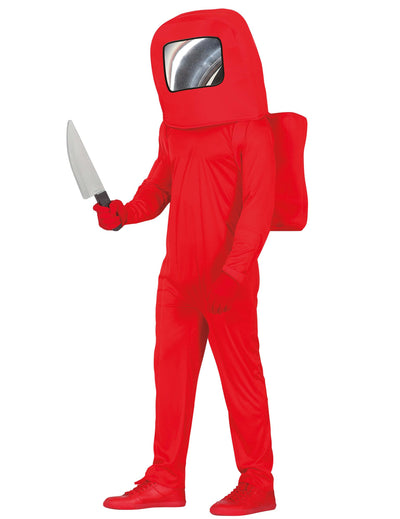 Costum de astronaut de joc video pentru adult, roșu