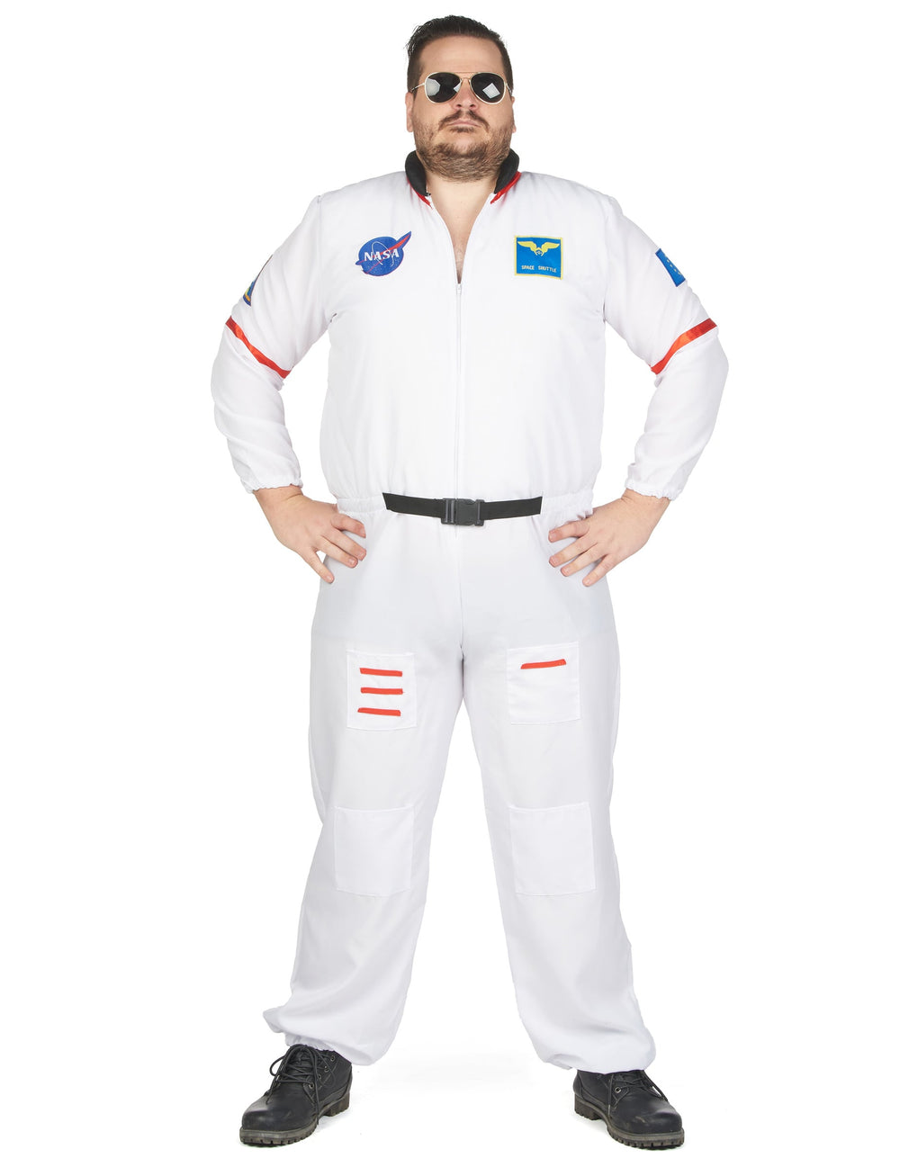 Vue de face de la combinaison du déguisement d'astronaute pour homme