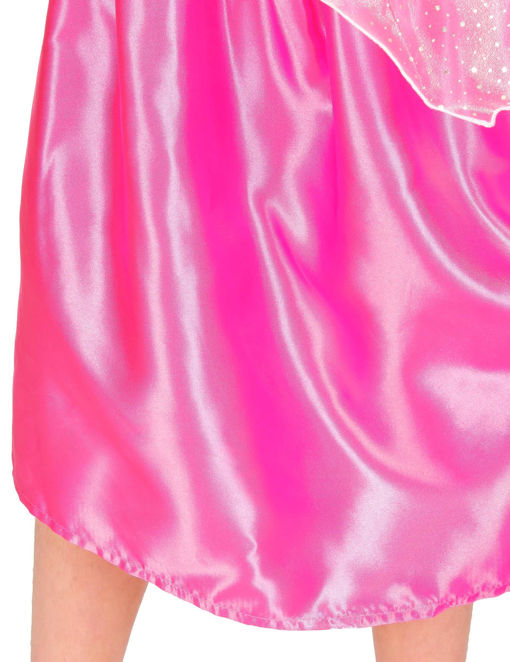 Détail du tissu satiné de la jupe du déguisement Aurore La Belle au bois dormant™ basique