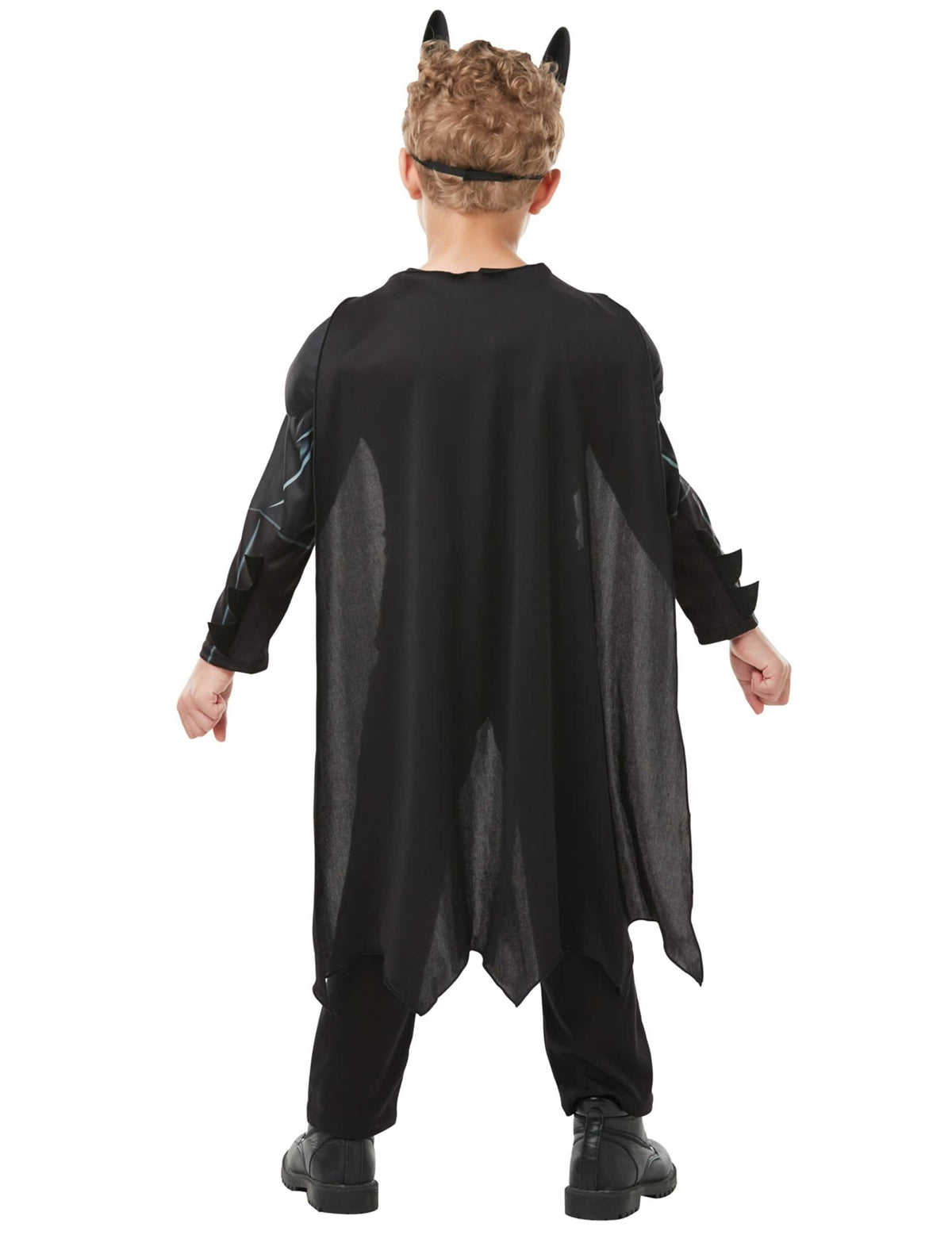 Vedere din spate a costumului cu mască Batman lux pentru băiat