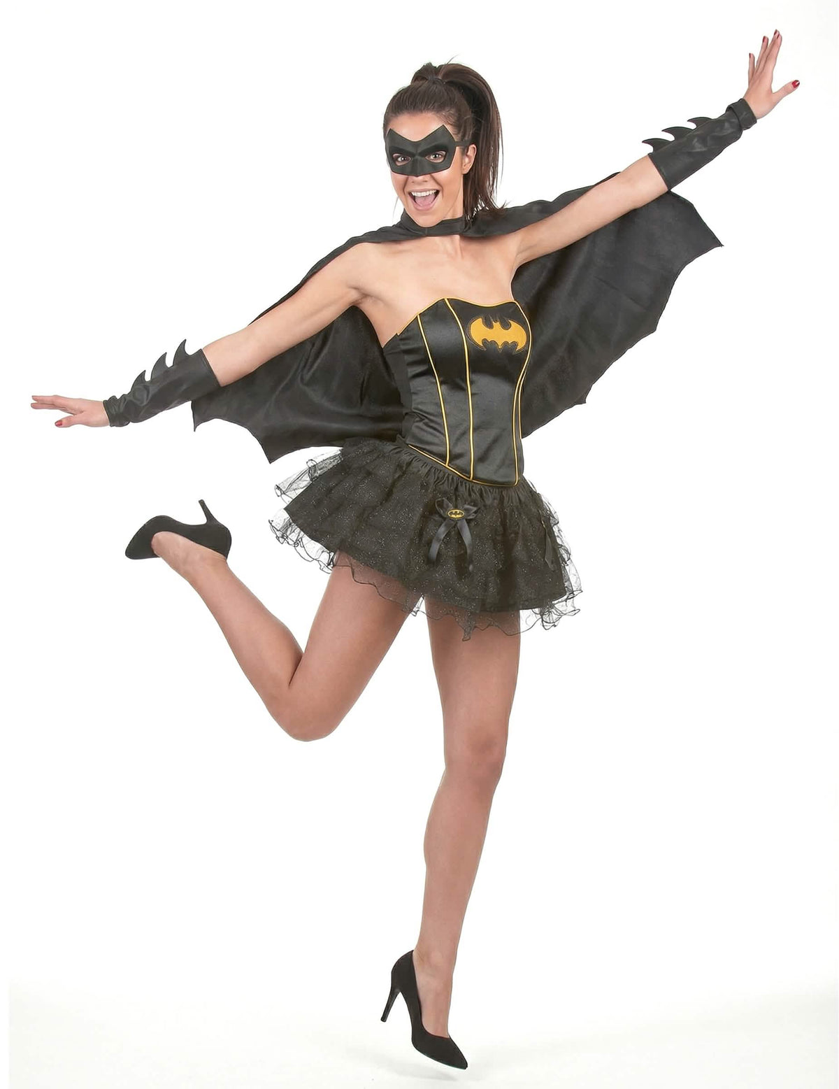 Poză cu pelerina desfășurată a costumului sexy Batgirl™ pentru femeie