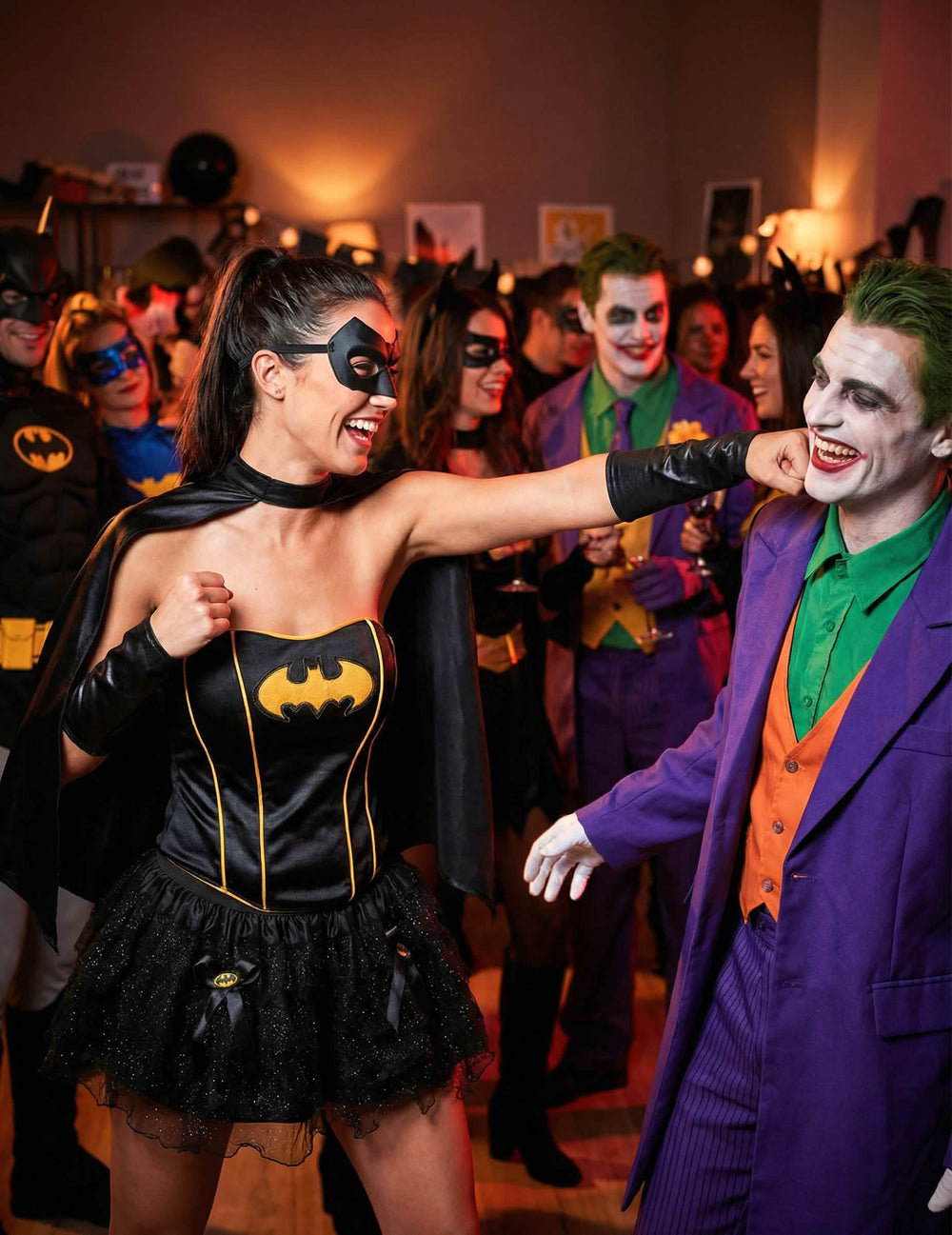 Punere în scenă cu Joker-ul costumului Batgirl™ sexy pentru femeie