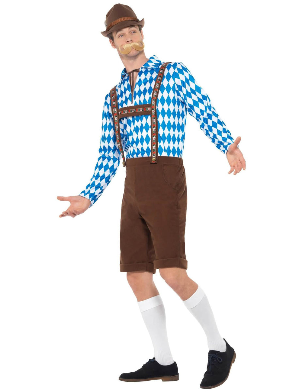 Vedere din trei sferturi a costumului bavarez pentru adult