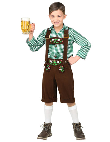 Costum verde bavarez pentru băieți