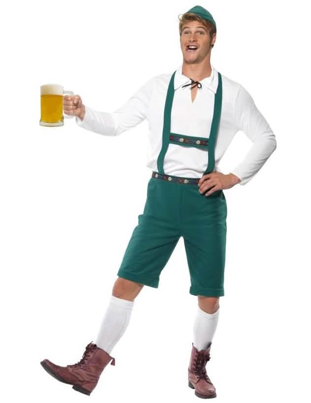 Costume bavarez pentru bărbat verde cu pălărie