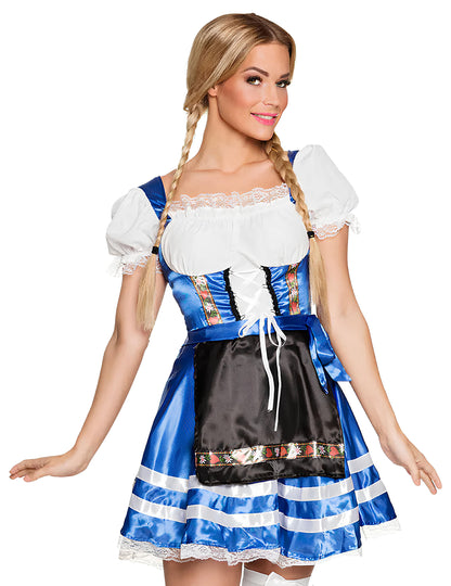 Déguisement Bavaroise courte bleue femme