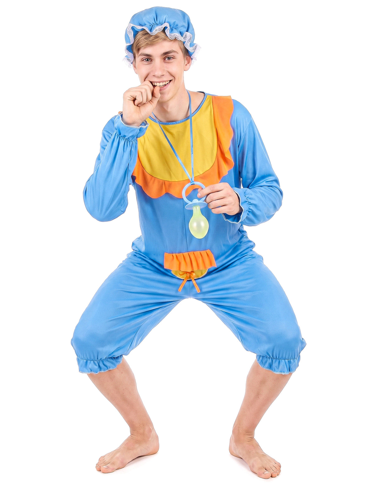 Costum pentru bebeluși albastru și galben pentru bărbați
