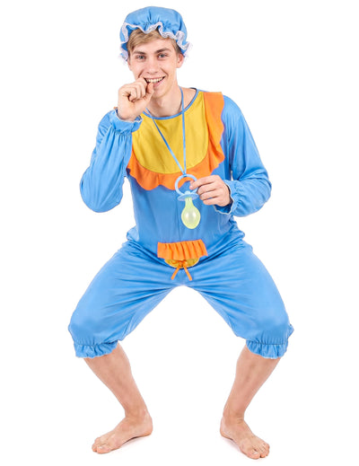 Costum pentru bebeluși albastru și galben pentru bărbați