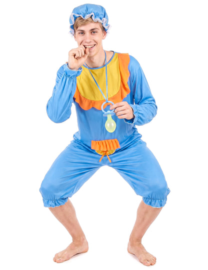 Costum pentru bebeluși albastru și galben pentru bărbați