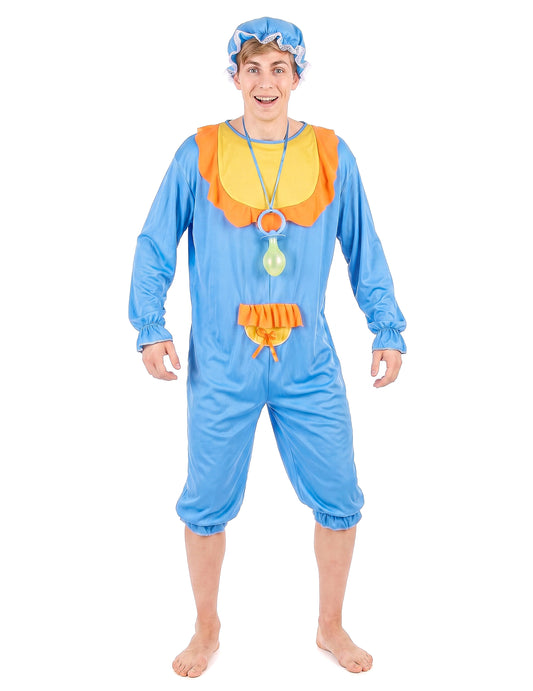 Costum pentru bebeluși albastru și galben pentru bărbați