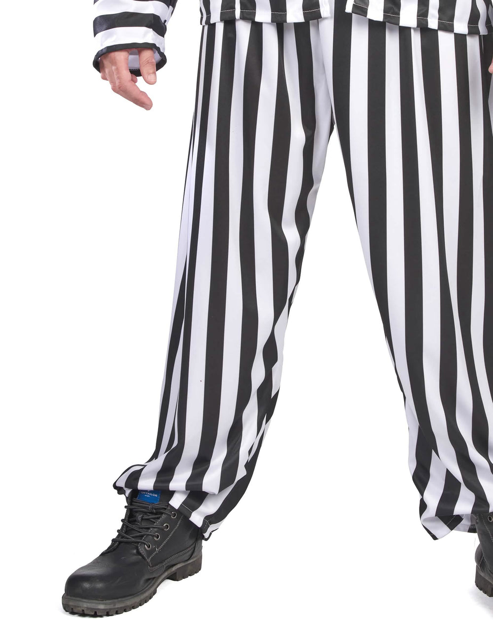 Detaliu al pantalonului costumului Beetlejuice pentru bărbat