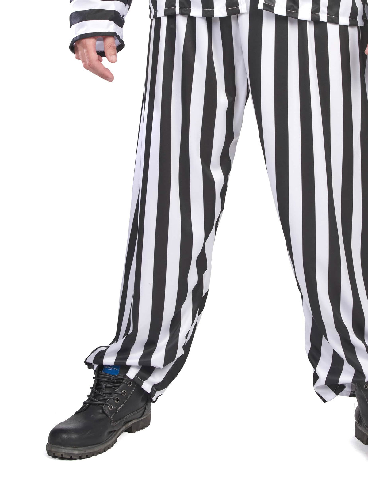 Detaliu al pantalonului costumului Beetlejuice pentru bărbat