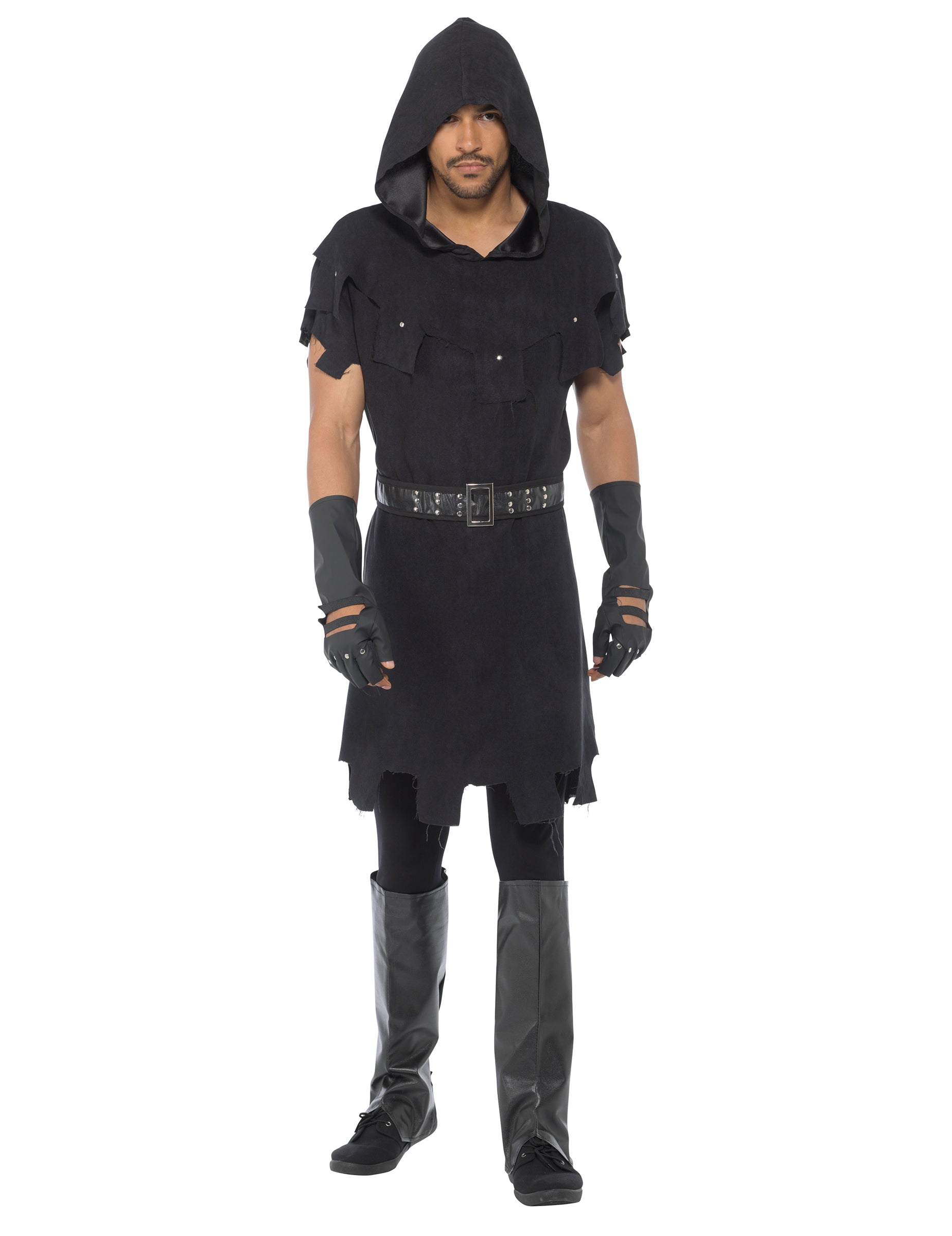 Vue d'ensemble du déguisement de bourreau pour homme noir