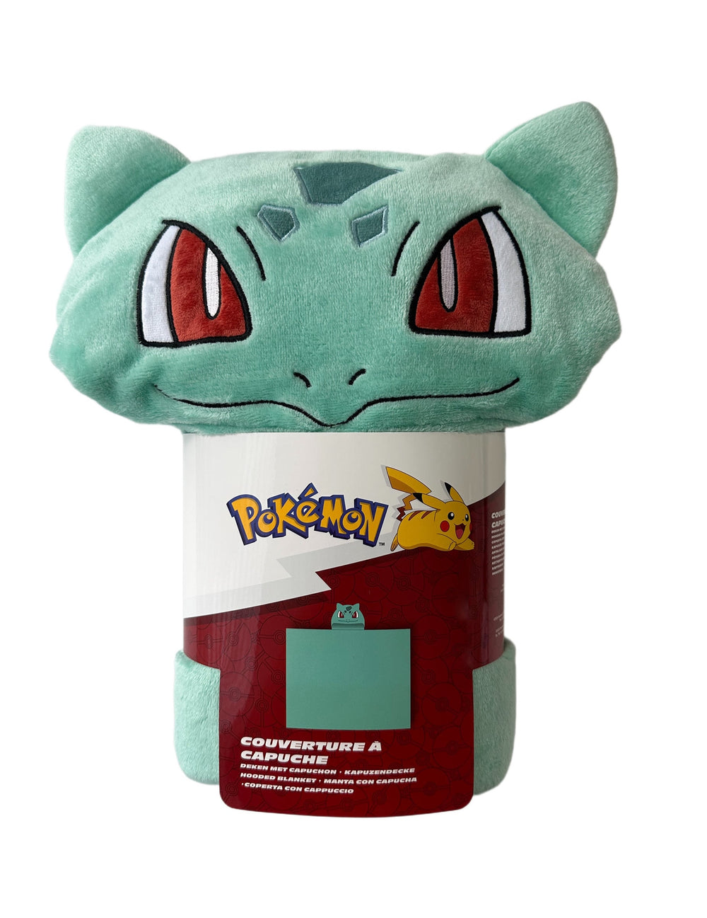 Déguisement plaid polaire à capuche Bulbizarre Pokémon pour enfant vert d'eau