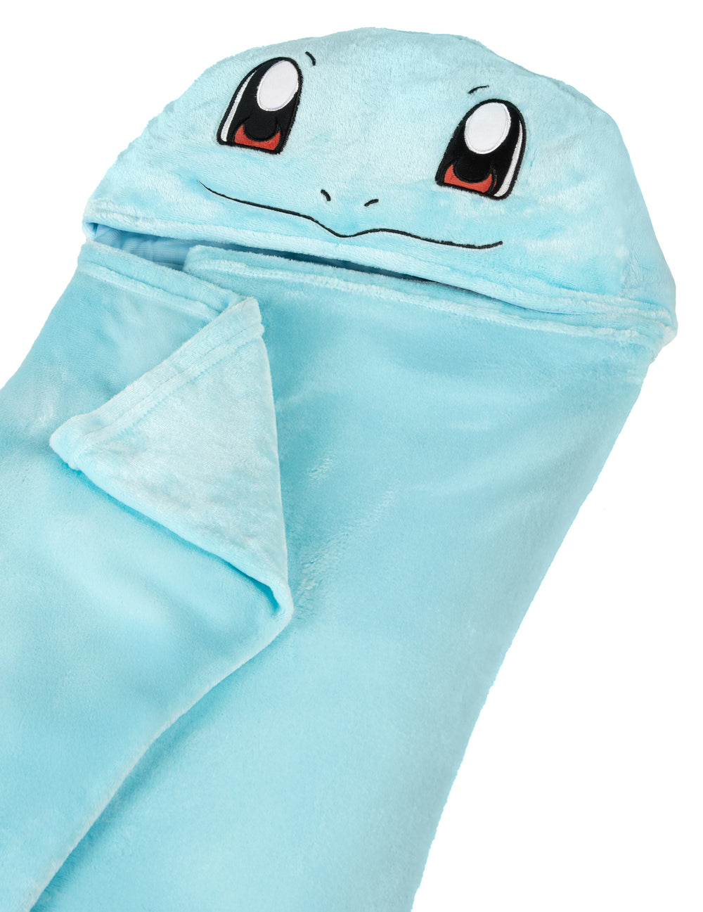 Détail de la matière polaire du déguisement plaid polaire à capuche Carapuce Pokémon