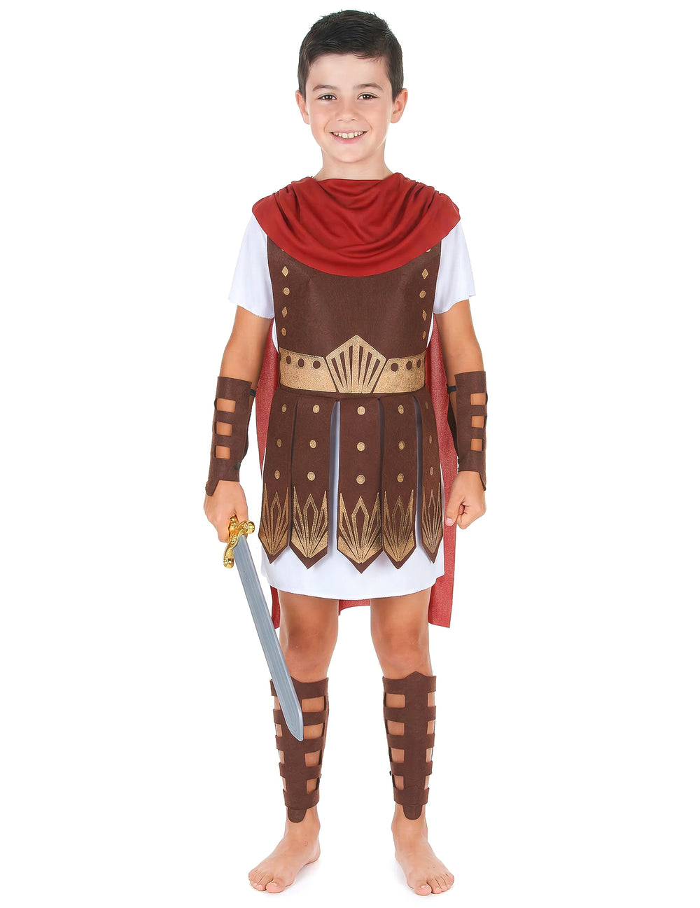Vue de face du déguisement centurion romain pour garçon