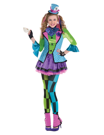 Costum de Pălărier Nebun pentru adolescent multicolor