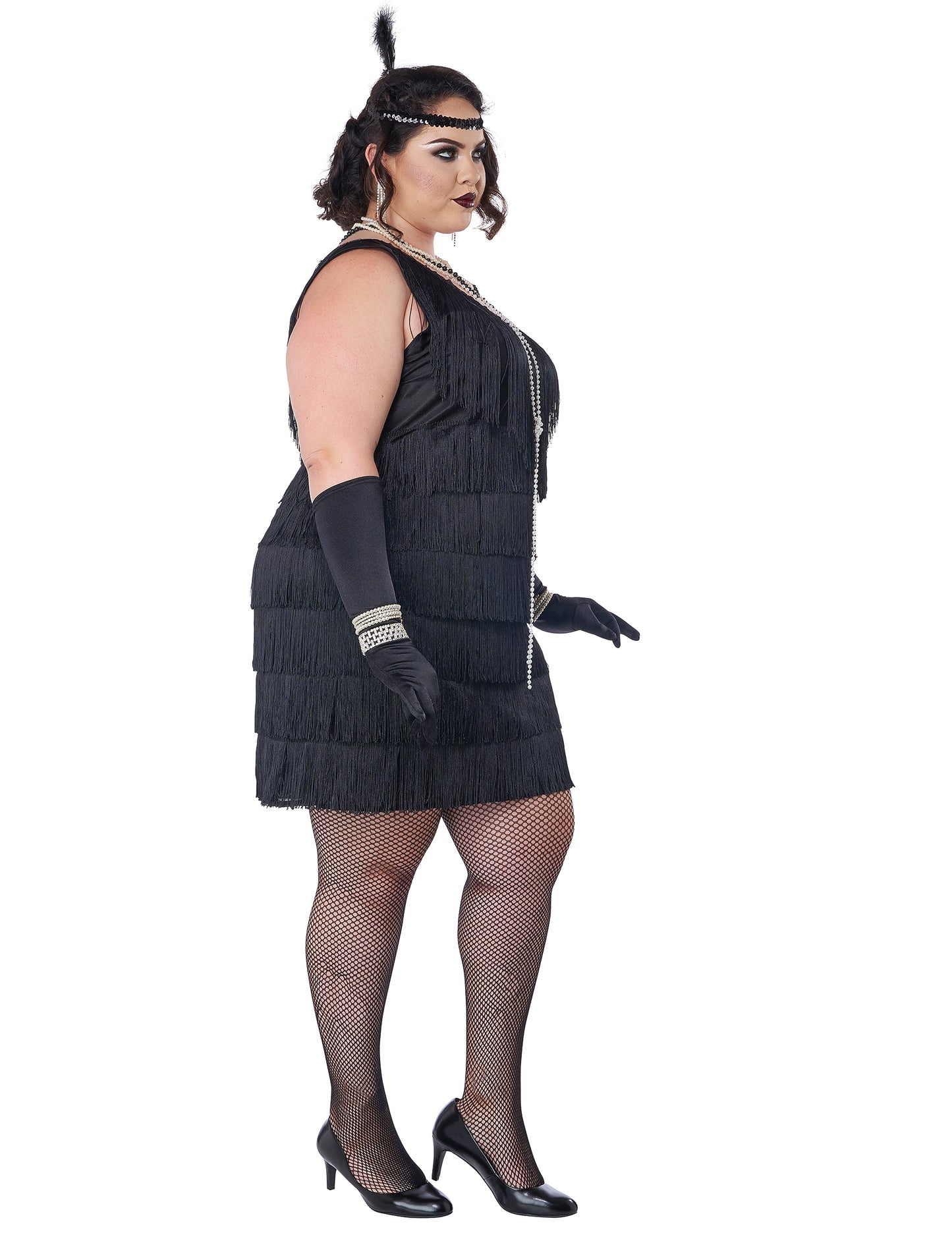 Costum Charleston negru strălucitor de damă