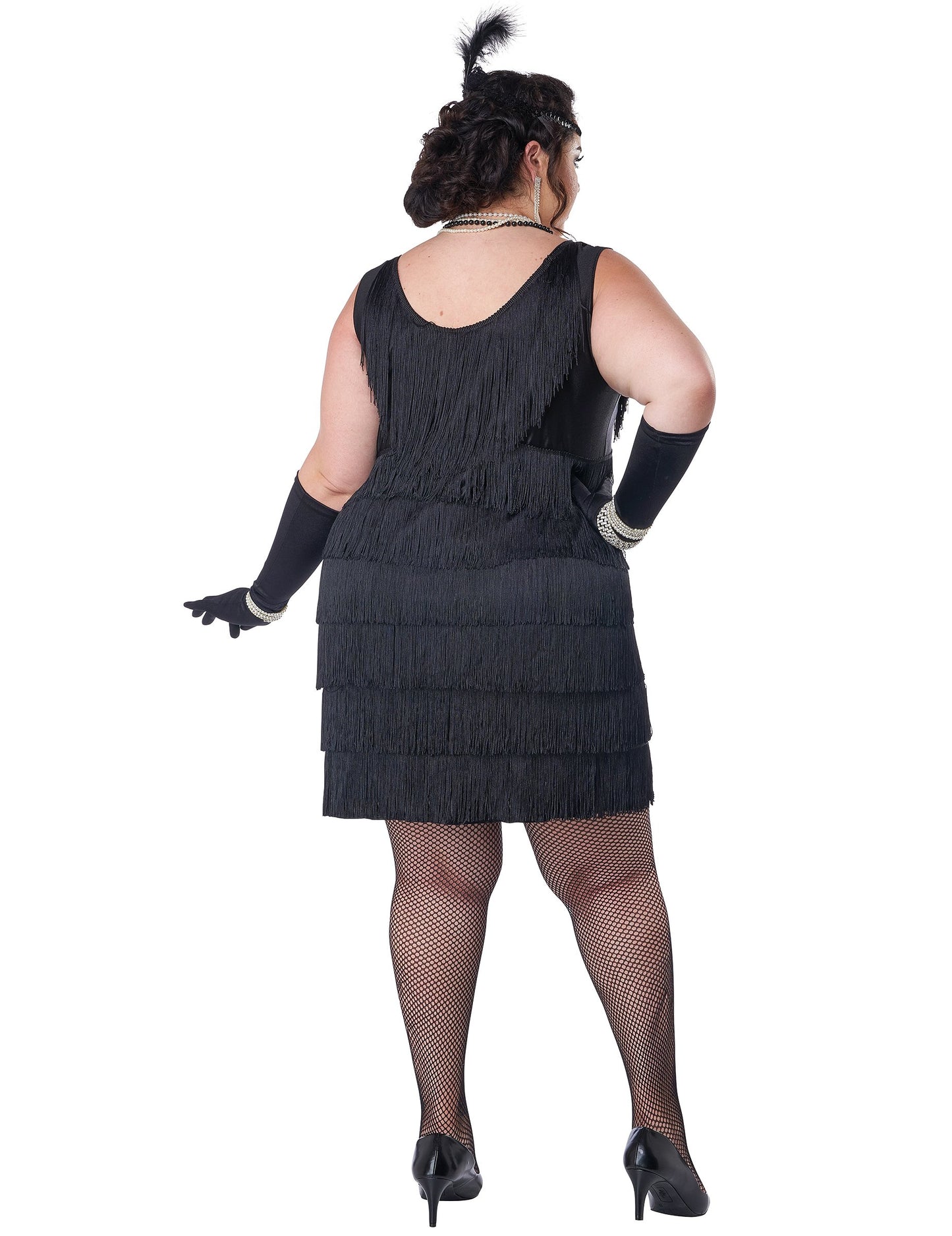 Costum Charleston negru strălucitor de damă