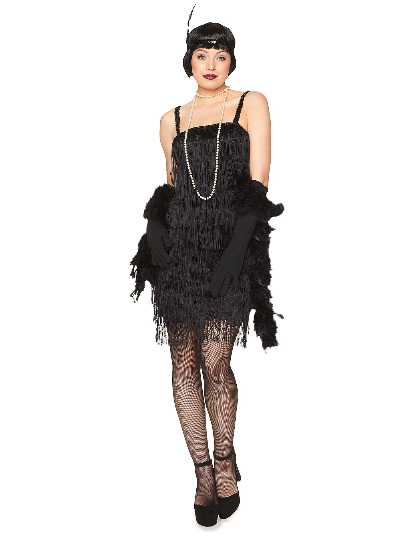 Costum negru Charleston de 20 de femei