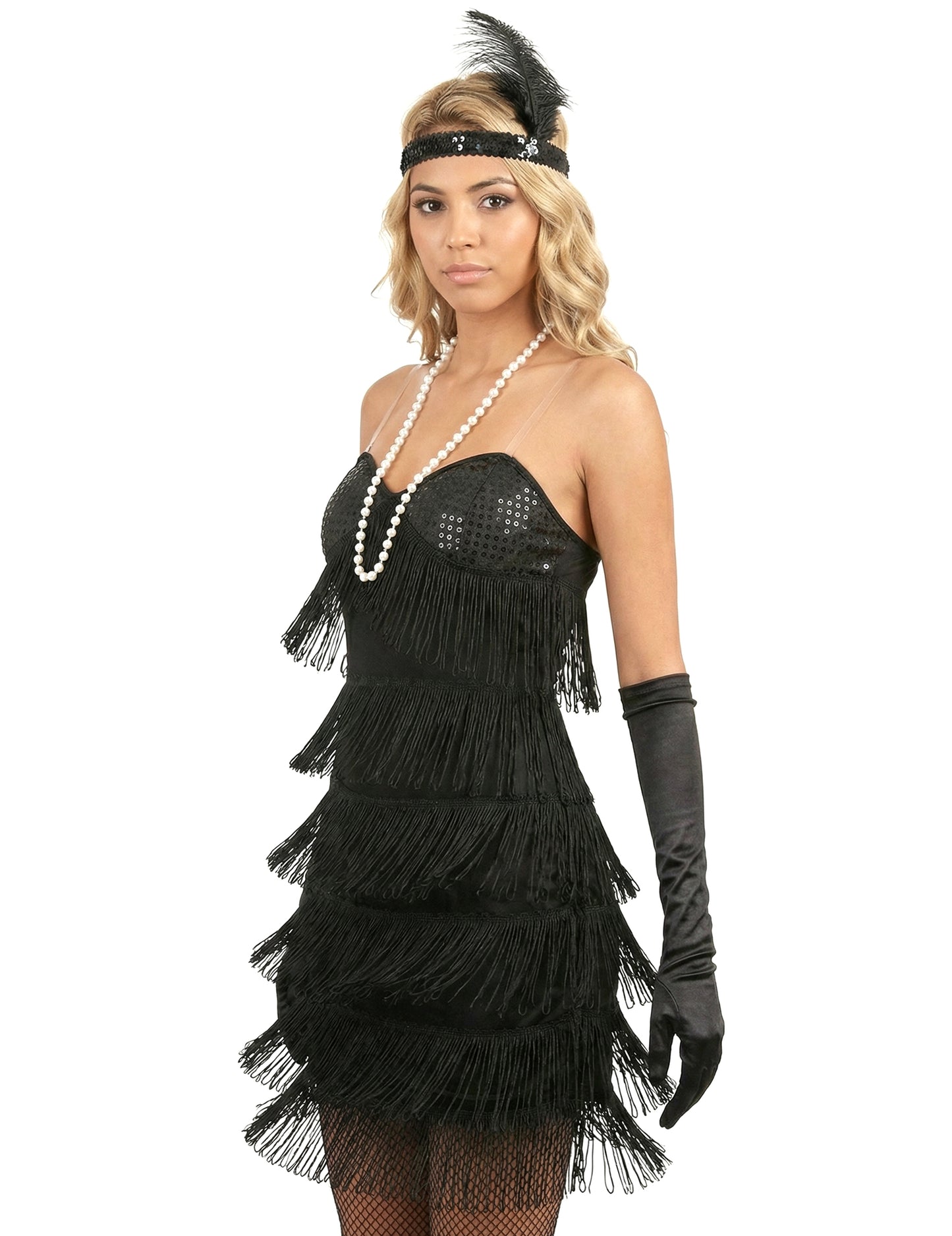 Vedere din trei sferturi a costumului charleston sexy