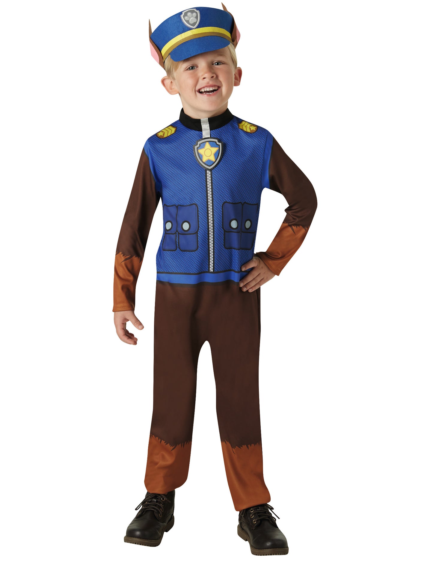 Vue de face du déguisement classique Chase Pat' Patrouille™ pour enfant