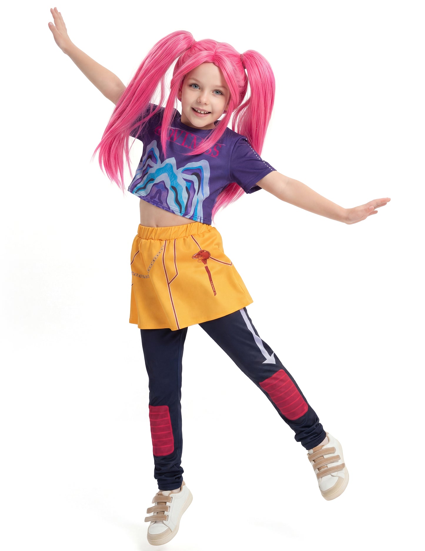 Costum Vânătoare de demoni Kpop cu fustă pentru fată 