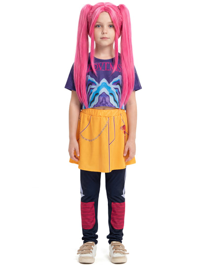 Costum Vânătoare de demoni Kpop cu fustă pentru fată 