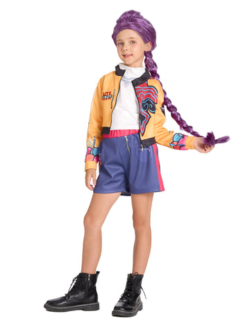 Costum de Vânătoare de demoni Kpop cu pantaloni scurți pentru fată 