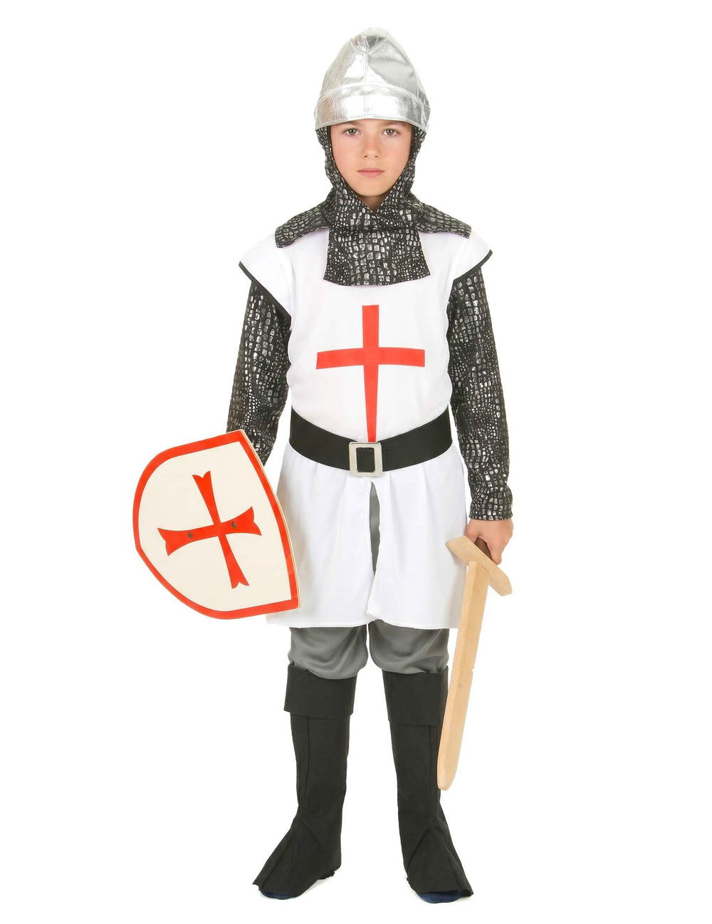 Sabie și scutul costumului de cavaler cu crucea