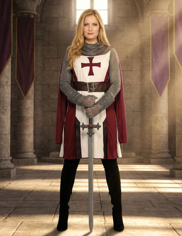 Costum de cavaler templier de lux pentru femei 