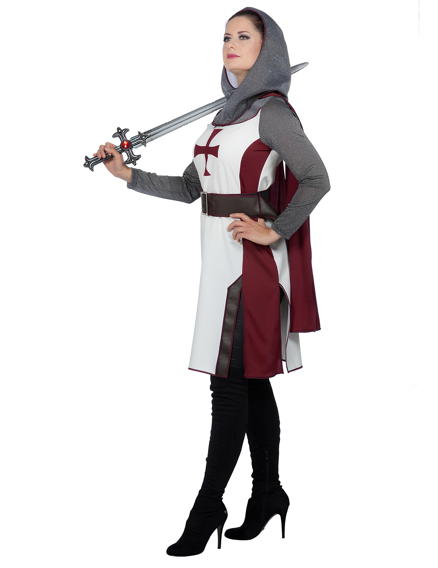 Costum de cavaler templier de lux pentru femei 