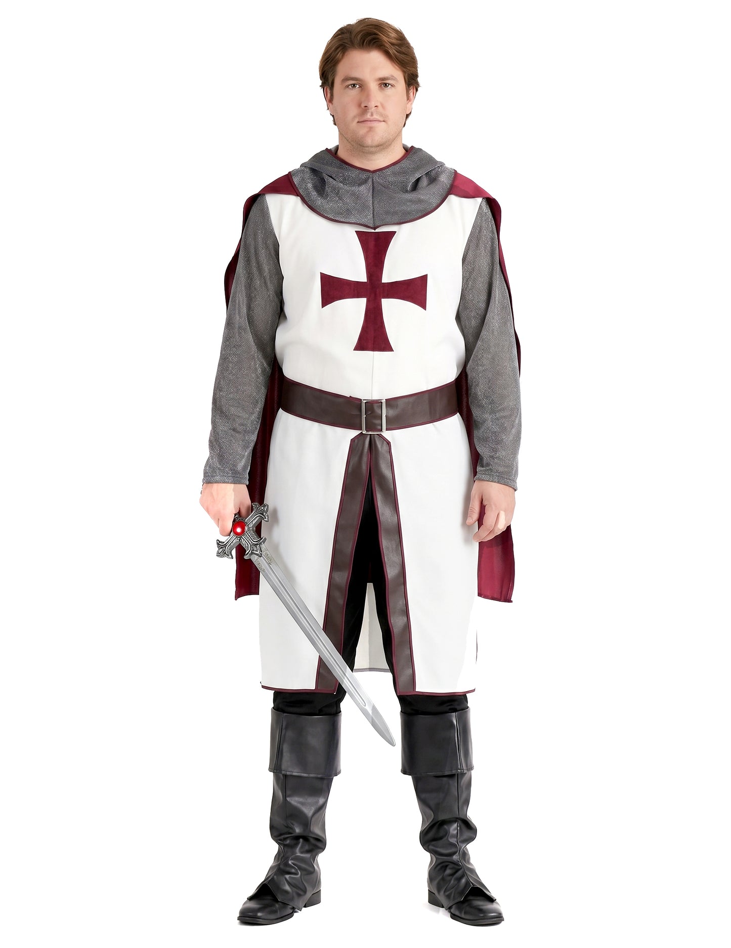 Costum de cavaler templier de lux pentru bărbați 