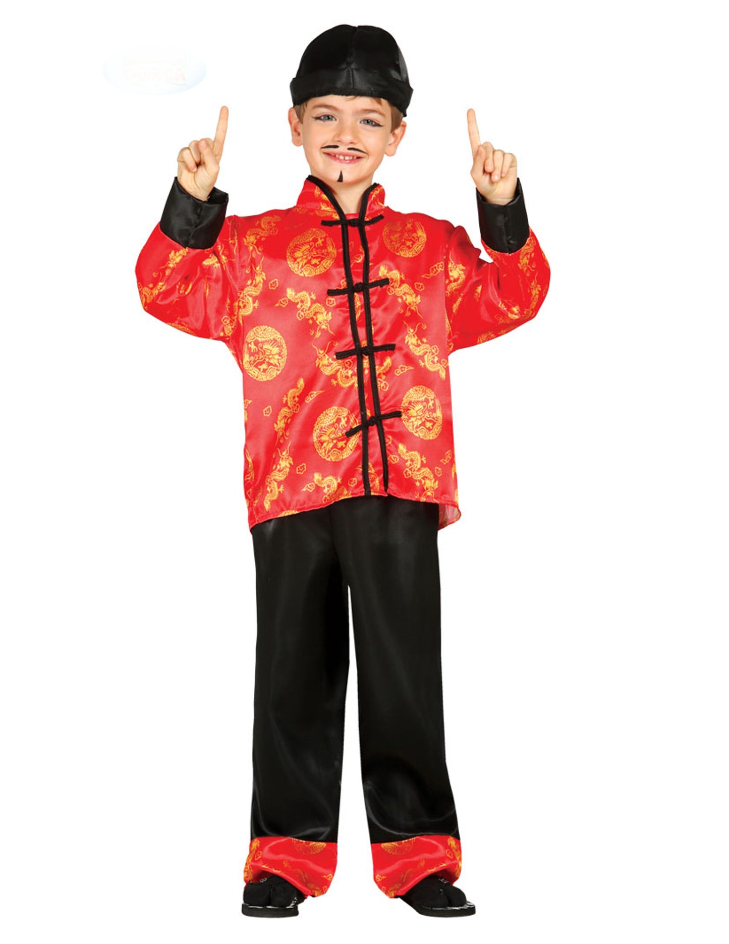 Băiat deghizat chinez roșu